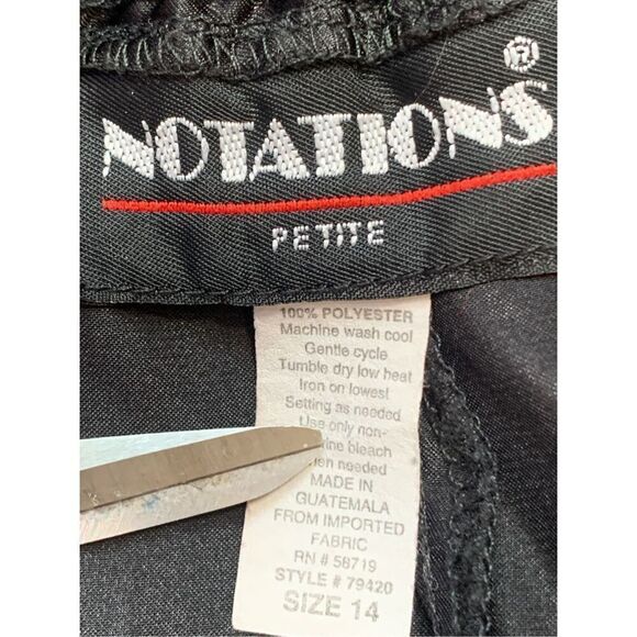 Vintage 90s Notations Rose Print Black Satin Button Front Maxi Skirt Size 14P - Picture 8 of 9